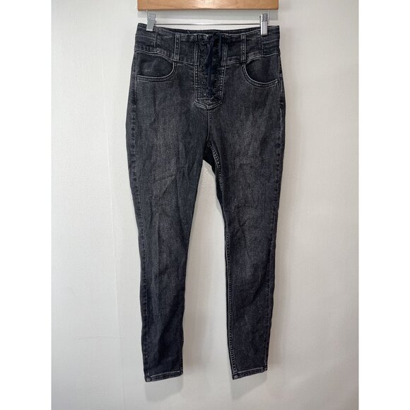We The Free Womens High-Waisted Skinny Jeans Size 28 Black & Grey‎ - Picture 1 of 7